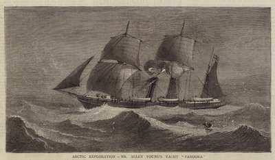 Exploration arctique, le yacht "Pandora" de M. Allen Young (gravure) - English School