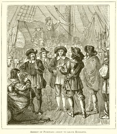 Arrestation des puritains sur le point de quitter l