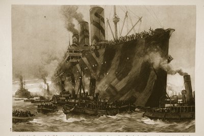 Arrivée en France du transport américain Leviathan, l