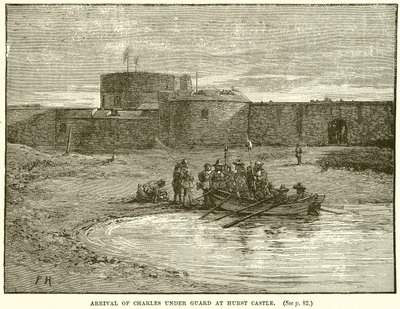 Arrivée de Charles sous garde à Hurst Castle - English School