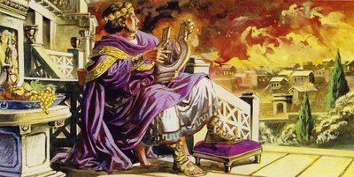 Alors que Rome brûlait, Néron était assis sur son balcon en composant un poème - English School