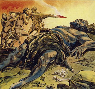 Alors que le Cyclope dormait, Ulysse et ses hommes l