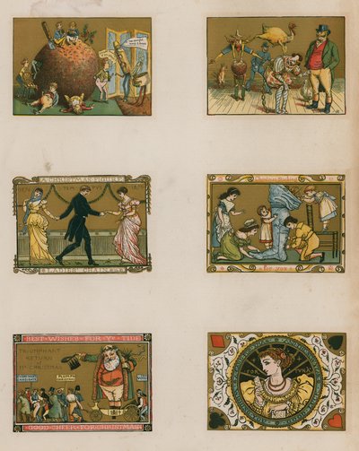 Scènes de Noël victoriennes variées - English School
