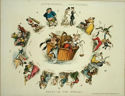 Astronomie - Nouveau Système, Signes du Zodiaque, publié par Thomas McLean, Londres - English School