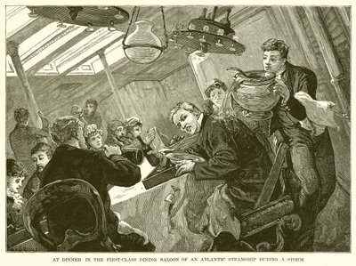 Dîner dans le salon de première classe d