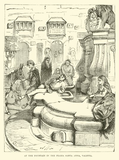 À la fontaine de la Piazza Santa Anna, La Valette - English School