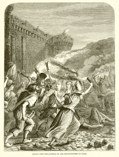 Attaque de la Bastille par les révolutionnaires de Paris - English School