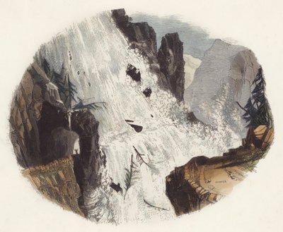 Avalanches (gravure en couleur) - English School