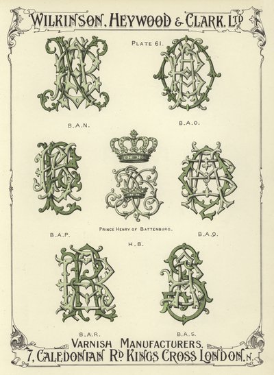 BAN, BAO, BAP, Prince Henry de Battenburg, HB, BAQ, BAR, BAS - English School