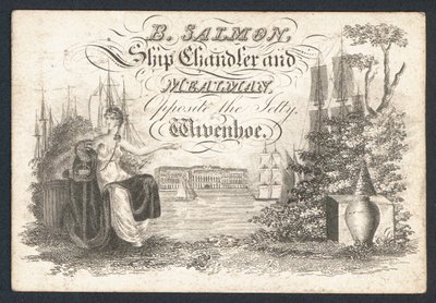 B Salmon, shipchandler et meunier, carte de visite - English School
