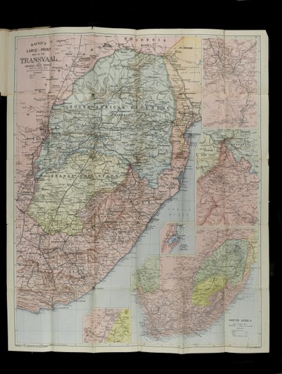 Grande carte de Bacon du Transvaal, État libre d