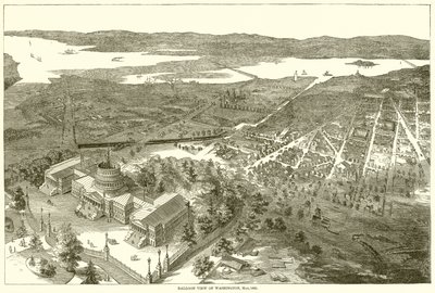 Vue en ballon de Washington, mai 1861 - English School