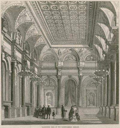Salle de banquet de la Clothworkers Company, Mincing Lane, Londres - English School
