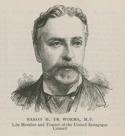 Baron H De Worms, MP, membre à vie et administrateur du conseil de la synagogue unie - English School