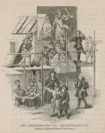 Foire de Bartholomew, 1721; Stand de Lee et Harper - English School