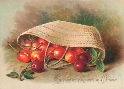 Panier de cerises, Carte de Noël - English School