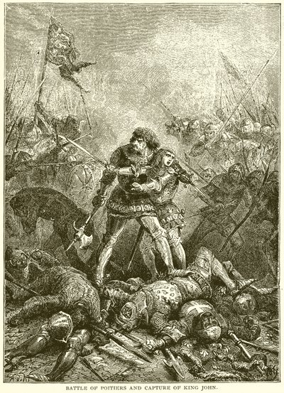 Bataille de Poitiers et capture du roi Jean - English School