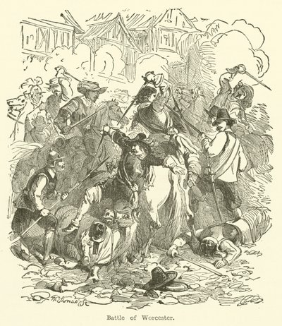 Bataille de Worcester (gravure) - English School
