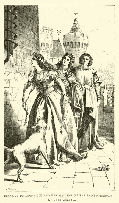 Béatrice de Moreville et ses servantes sur la Terrasse des Dames de Chas Chateil - English School
