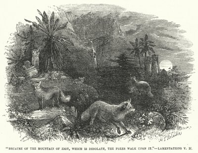 À cause de la montagne de Sion, qui est désolée, les renards y marchent, Lamentations V - English School