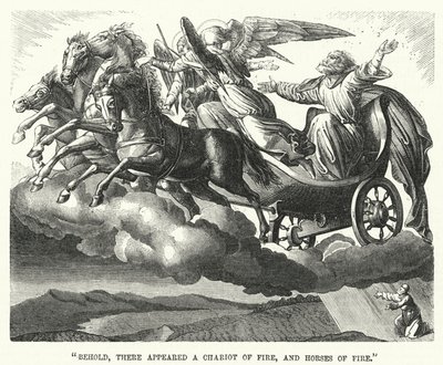 "Voici, il apparut un char de feu, et des chevaux de feu" (gravure) - English School