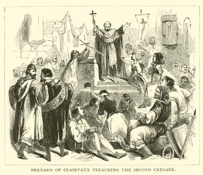 Bernard de Clairvaux prêchant la deuxième croisade - English School