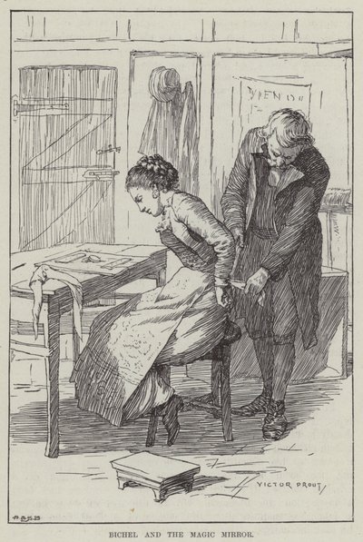 Bichel et le miroir magique (gravure) - English School