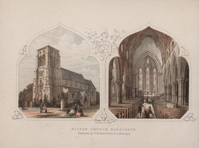 Église de Bilton, Harrogate, North Yorkshire (gravure en couleur) - English School