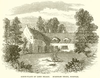 Lieu de naissance de Lord Nelson. Burnham Thorp, Norfolk - English School