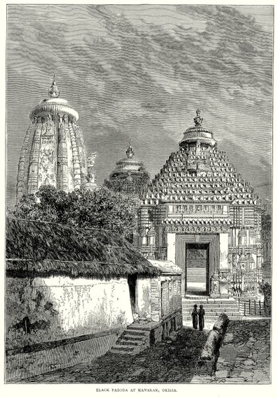 Pagora noire à Kanarak, Orissa (gravure) - English School