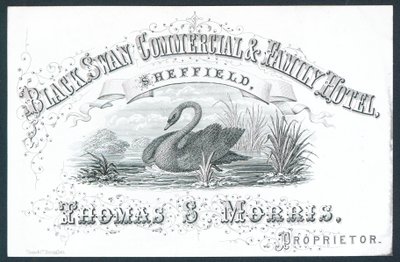 Black Swan Commercial & Family Hotel, Sheffield, carte de visite - English School