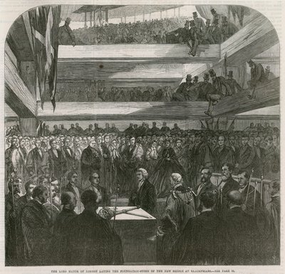Pont de Blackfriars. Cérémonie de pose de la première pierre, 20 juillet 1865 - English School