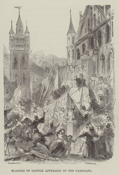 Blanche de Castille faisant appel aux Parisiens - English School