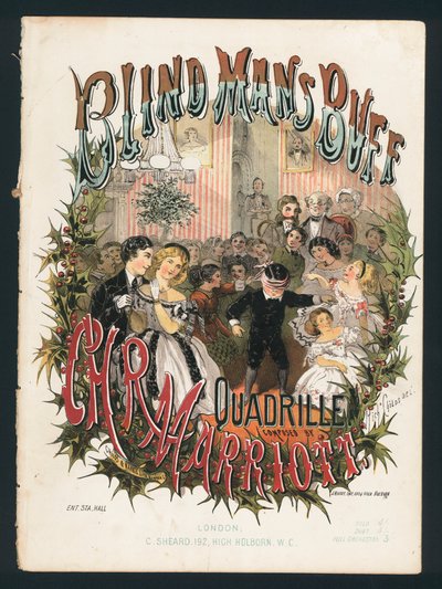 Colin-maillard, quadrille par C H R Marriott, couverture de musique de feuilleton victorienne - English School
