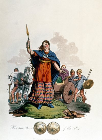 Boadicée, reine des Iceni, conçue par C.H.S., gravée par Richard Havell l