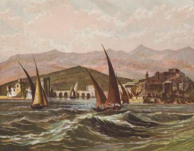 Bateaux naviguant au large de la Terre Sainte - English School
