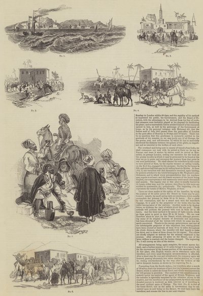Bombay à Londres en 60 jours (gravure) - English School