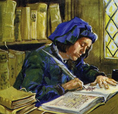 Des livres de feuilles de parchemin cousues ensemble ont commencé à apparaître au 3ème siècle - English School