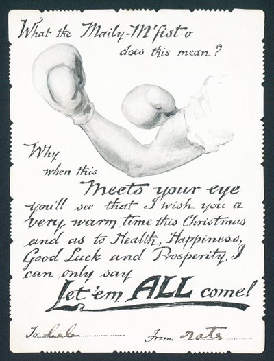 Gants de boxe, Carte de Noël - English School