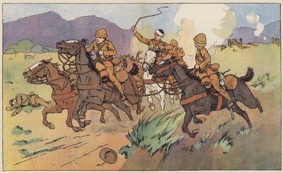 Braves soldats sauvant leurs canons de l