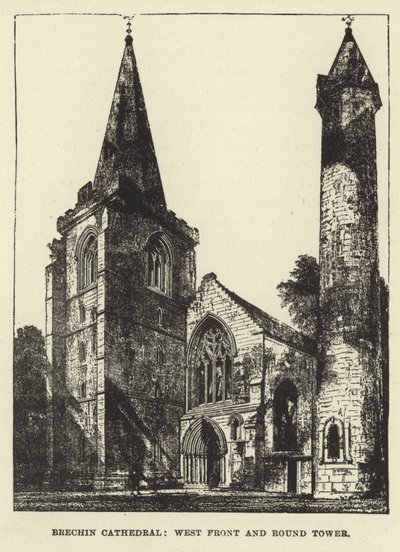 Cathédrale de Brechin, Façade ouest et Tour ronde - English School