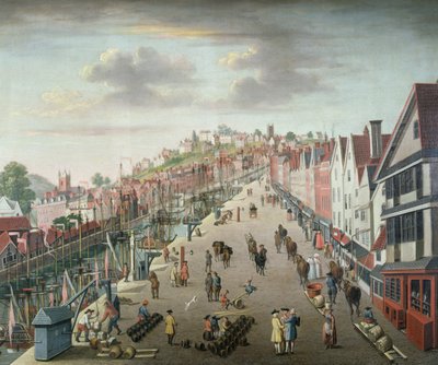 Docks et quai de Bristol, vers 1760 - English School