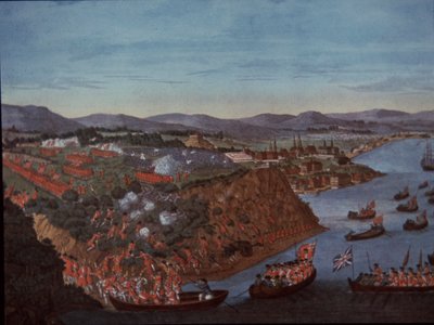 Les Britanniques prennent Québec au Canada aux Français en 1759 - English School