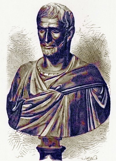 Brutus, buste au Capitole, illustration de History of Rome par Victor Duruy, publiée en 1884 - English School