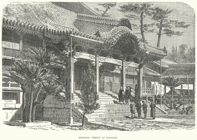 Temple bouddhiste de Nagasaki (gravure) - English School