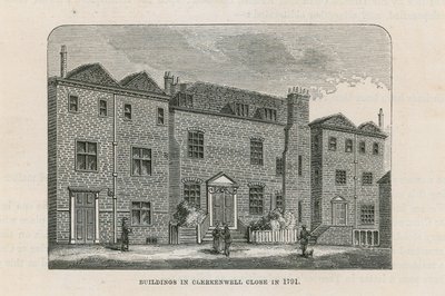 Bâtiments à Clerkenwell Close en 1791 - English School