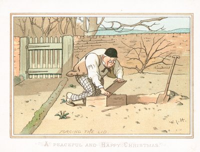 Boîte enterrée dans le jardin, Carte de Noël - English School