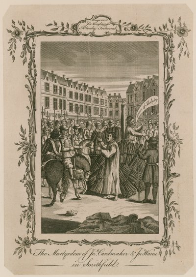 Brûlage des martyrs à Smithfield - English School