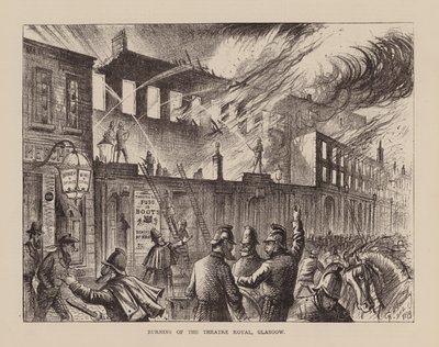 Incendie du Theatre Royal, Glasgow (gravure) - English School