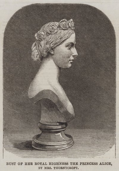 Buste de Son Altesse Royale la Princesse Alice, par Mme Thornycroft (gravure) - English School